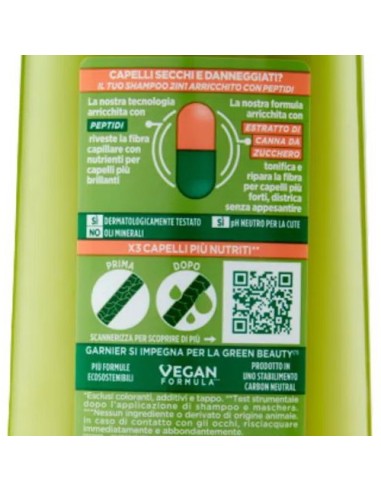 fructis shampoo 250ml - 2in1 con balsamo - per capelli secchi: tuttocasashop.live: igiene e cura della persona