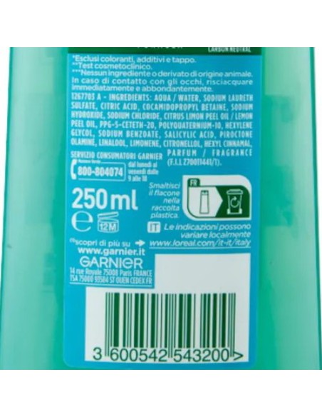 fructis shampoo - 250ml - antiforfora citrus detox - capelli grassi: tuttocasashop.live: igiene e cura della persona