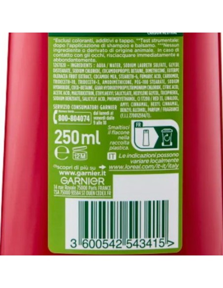 fructis shampoo - 250ml - color resist - ravvivante capelli colorati: tuttocasashop.live: igiene e cura della persona