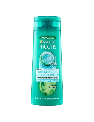 fructis shampoo 250ml pure non-stop coconut water - cute grassa punte secche: tuttocasashop.live: igiene e cura della persona