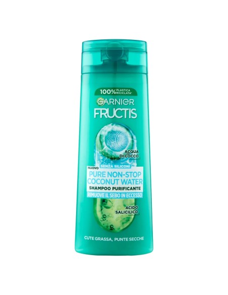 fructis shampoo 250ml pure non-stop coconut water - cute grassa punte secche: tuttocasashop.live: igiene e cura della persona