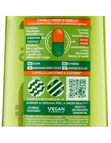 fructis shampoo - 250ml - hydra liss & shine - lisciante capelli crespi: tuttocasashop.live: igiene e cura della persona