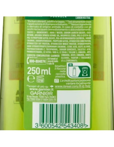 fructis shampoo - 250ml - hydra liss & shine - lisciante capelli crespi: tuttocasashop.live: igiene e cura della persona