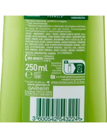 fructis shampoo - 250ml - forti & brillanti - capelli normali: tuttocasashop.live: igiene e cura della persona