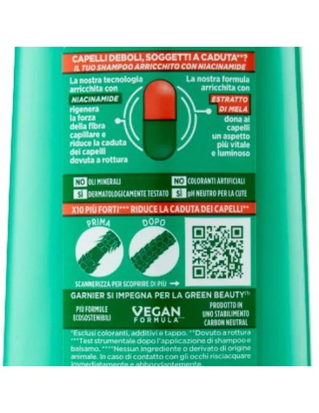 fructis shampoo - 250ml - rigenera forza - fortificante capelli fragili: tuttocasashop.live: igiene e cura della persona