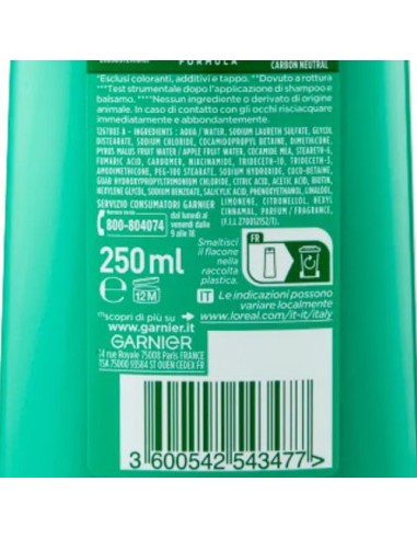 fructis shampoo - 250ml - rigenera forza - fortificante capelli fragili: tuttocasashop.live: igiene e cura della persona
