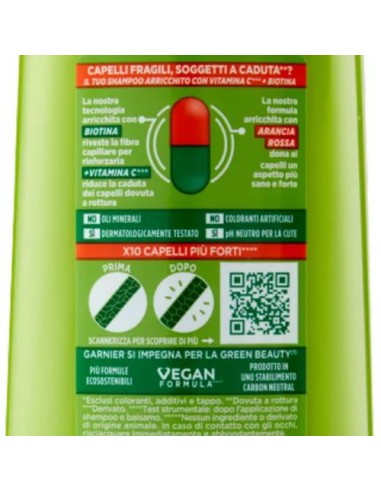 fructis shampoo - 250ml - vitamine & forza - fortificante capelli fragili: tuttocasashop.live: igiene e cura della persona