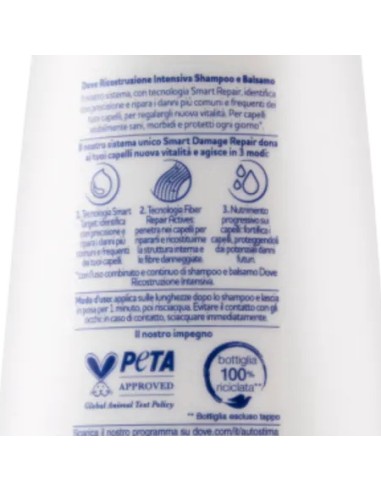 dove balsamo 180ml - ricostruzione intensiva - per capelli danneggiati: tuttocasashop.live: igiene e cura della persona
