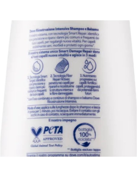 dove balsamo 180ml - ricostruzione intensiva - per capelli danneggiati: tuttocasashop.live: igiene e cura della persona