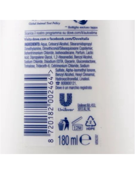 dove balsamo 180ml - ricostruzione intensiva - per capelli danneggiati: tuttocasashop.live: igiene e cura della persona
