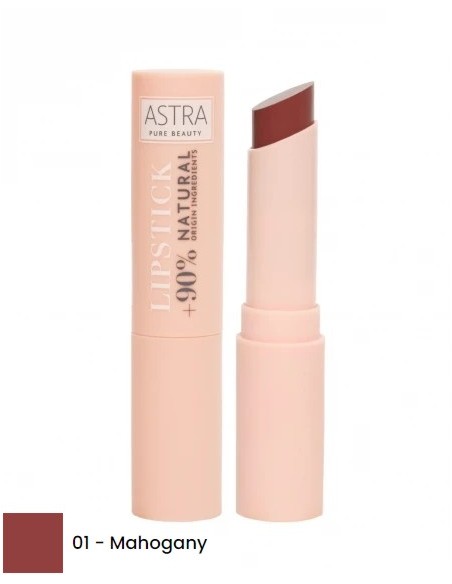 astra pure beauty lipstick - rossetto cremoso semi mat - 01 mahogany: tuttocasashop.live: igiene e cura della persona