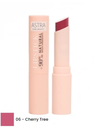 astra pure beauty lipstick - rossetto cremoso semi mat - 06 cherry tree: tuttocasashop.live: igiene e cura della persona