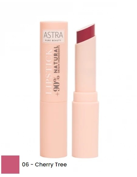 astra pure beauty lipstick - rossetto cremoso semi mat - 06 cherry tree: tuttocasashop.live: igiene e cura della persona