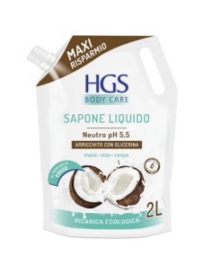 hgs sapone liquido maxi ecoricarica busta - 2 litri - cocco: tuttocasashop.live: igiene e cura della persona