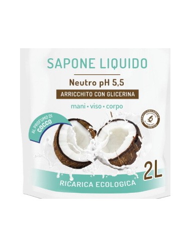 hgs sapone liquido maxi ecoricarica busta - 2 litri - cocco: tuttocasashop.live: igiene e cura della persona