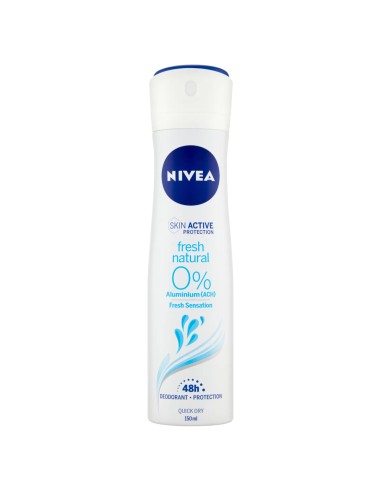 nivea deodorante spray - 150ml - fresh natural - 0% alluminium (ach): tuttocasashop.live: igiene e cura della persona