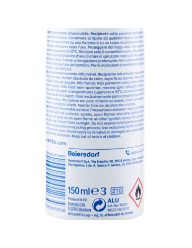 nivea deodorante spray - 150ml - fresh sensation - 72h protezione: tuttocasashop.live: igiene e cura della persona
