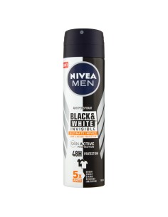 nivea deodorante spray - 150ml - for men - black & white invisible - 48h: tuttocasashop.live: igiene e cura della persona