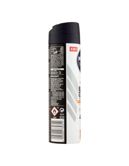 nivea deodorante spray - 150ml - for men - black & white invisible - 48h: tuttocasashop.live: igiene e cura della persona