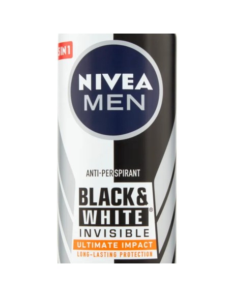 nivea deodorante spray - 150ml - for men - black & white invisible - 48h: tuttocasashop.live: igiene e cura della persona