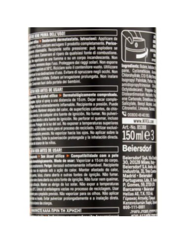 nivea deodorante spray - 150ml - for men - black & white invisible - 48h: tuttocasashop.live: igiene e cura della persona