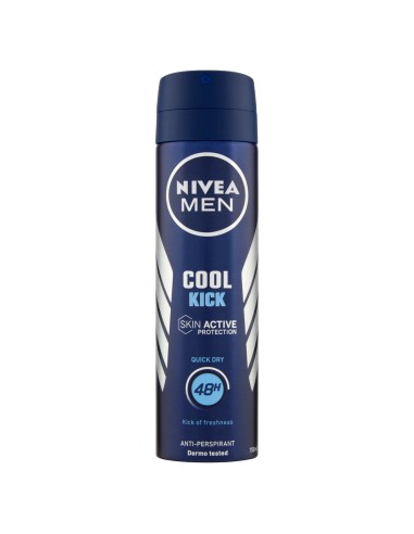 nivea deodorante spray - 150ml - for men - cool kick - 48h - quick dry: tuttocasashop.live: igiene e cura della persona