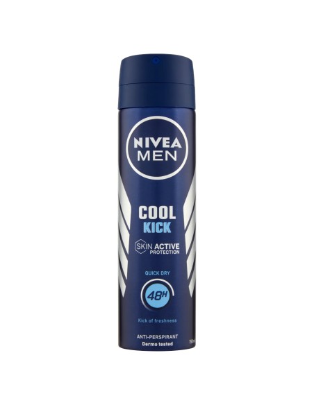 nivea deodorante spray - 150ml - for men - cool kick - 48h - quick dry: tuttocasashop.live: igiene e cura della persona