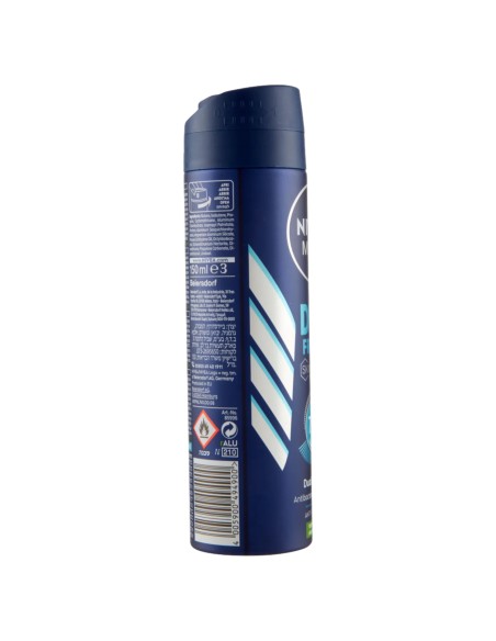 nivea deodorante spray - 150ml - for men - dry fresh - 72h dual protect: tuttocasashop.live: igiene e cura della persona