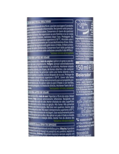 nivea deodorante spray - 150ml - for men - dry fresh - 72h dual protect: tuttocasashop.live: igiene e cura della persona