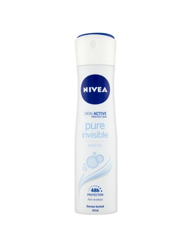 nivea deodorante spray - 150ml - pure invisible - 48h protection quick dry: tuttocasashop.live: igiene e cura della persona