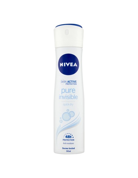 nivea deodorante spray - 150ml - pure invisible - 48h protection quick dry: tuttocasashop.live: igiene e cura della persona