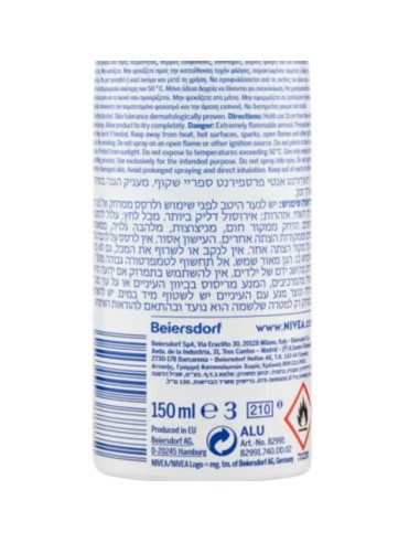 nivea deodorante spray - 150ml - pure invisible - 48h protection quick dry: tuttocasashop.live: igiene e cura della persona