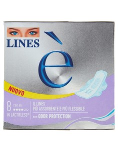 lines e' assorbenti in lactifless - 8 pezzi - anatomico con ali: tuttocasashop.live: igiene e cura della persona
