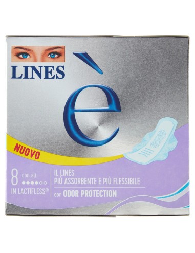 lines e' assorbenti in lactifless - 8 pezzi - anatomico con ali: tuttocasashop.live: igiene e cura della persona