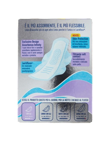 lines e' assorbenti in lactifless - 8 pezzi - anatomico con ali: tuttocasashop.live: igiene e cura della persona