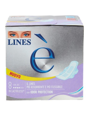 lines e' assorbenti in lactifless - 8 pezzi - anatomico con ali: tuttocasashop.live: igiene e cura della persona