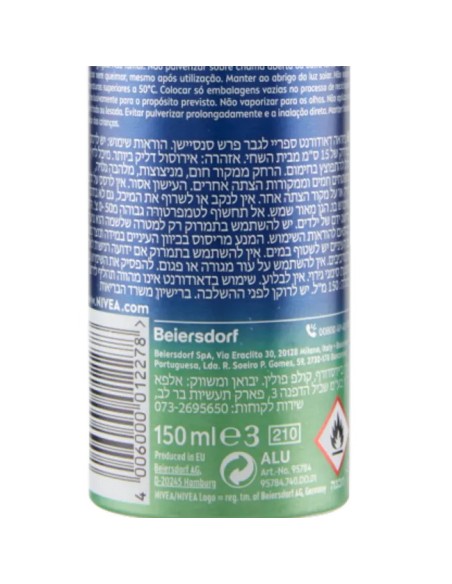 nivea deodorante spray 150ml - for men - fresh sensation - 72h protection: tuttocasashop.live: igiene e cura della persona