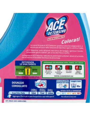 ace detersivo lavatrice liquido - 27 lavaggi - 1350ml - color: tuttocasashop.live: prodotti per bucato e tessuti