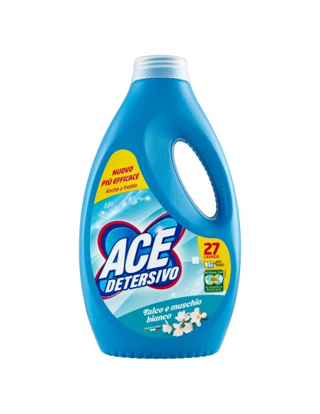 ace detersivo lavatrice liquido - 27 lavaggi - 1350ml - talco e muschio b.: tuttocasashop.live: prodotti per bucato e tessuti