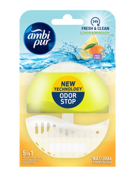 ambipur tavoletta deodorante e igienizzante wc - 55ml - lemon & mandarin: tuttocasashop.live: pulizia e cura della casa