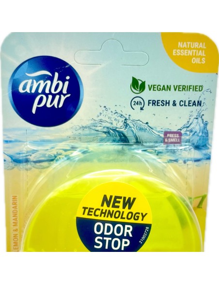 ambipur tavoletta deodorante e igienizzante wc - 55ml - lemon & mandarin: tuttocasashop.live: pulizia e cura della casa