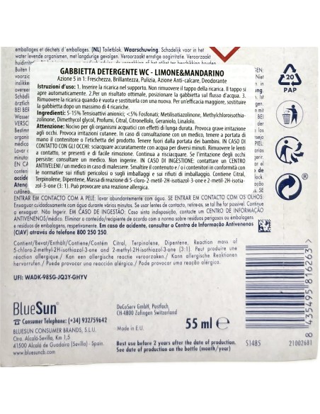 ambipur tavoletta deodorante e igienizzante wc - 55ml - lemon & mandarin: tuttocasashop.live: pulizia e cura della casa