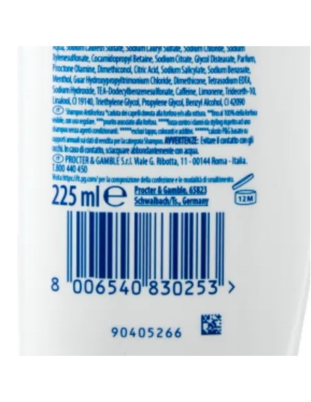head & shoulders shampoo 225ml - men ultra - anticaduta - con caffeina: tuttocasashop.live: igiene e cura della persona