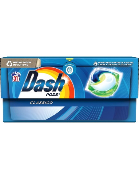 dash pods detersivo lavatrice in caps - 31 pezzi - classico: tuttocasashop.live: prodotti per bucato e tessuti