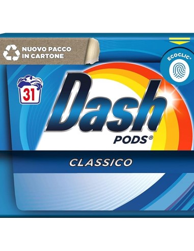 dash pods detersivo lavatrice in caps - 31 pezzi - classico: tuttocasashop.live: prodotti per bucato e tessuti