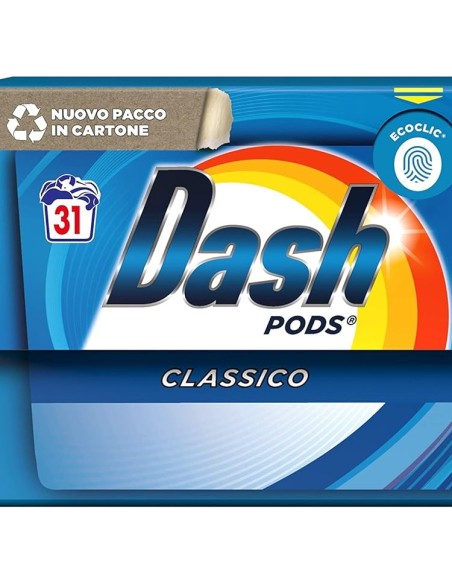 dash pods detersivo lavatrice in caps - 31 pezzi - classico: tuttocasashop.live: prodotti per bucato e tessuti