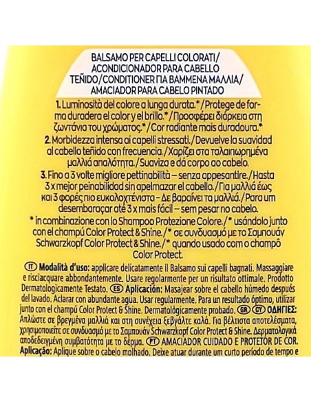 schwarzkopf testanera balsamo 200ml - protezione colore - capelli colorati: tuttocasashop.live: igiene e cura della persona