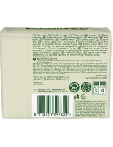 palmolive saponetta - 90 grammi - 4 pezzi - original - verde - oliva: tuttocasashop.live: igiene e cura della persona