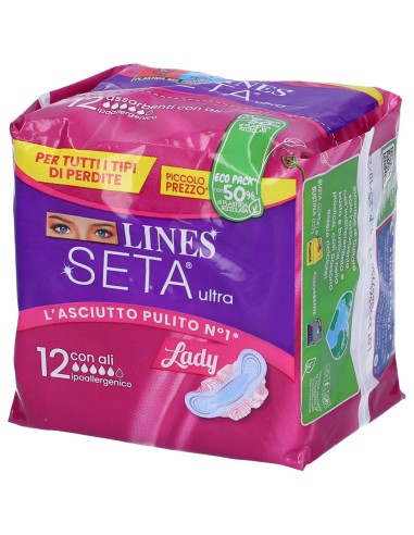 lines seta ultra assorbenti - 12 pezzi - lady - con ali: tuttocasashop.live: igiene e cura della persona