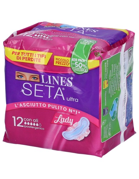 lines seta ultra assorbenti - 12 pezzi - lady - con ali: tuttocasashop.live: igiene e cura della persona
